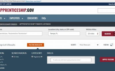 Workforce Training Resources: Dept. of Labor Apprenticeship Finder